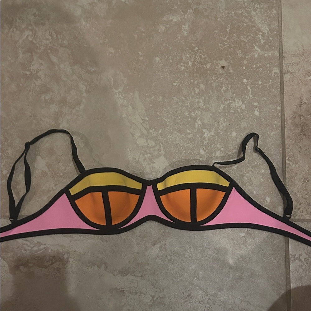 Colorful neoprene bikini Top
